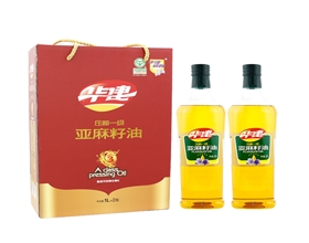 压榨一级亚麻籽油1L×2瓶（礼盒）