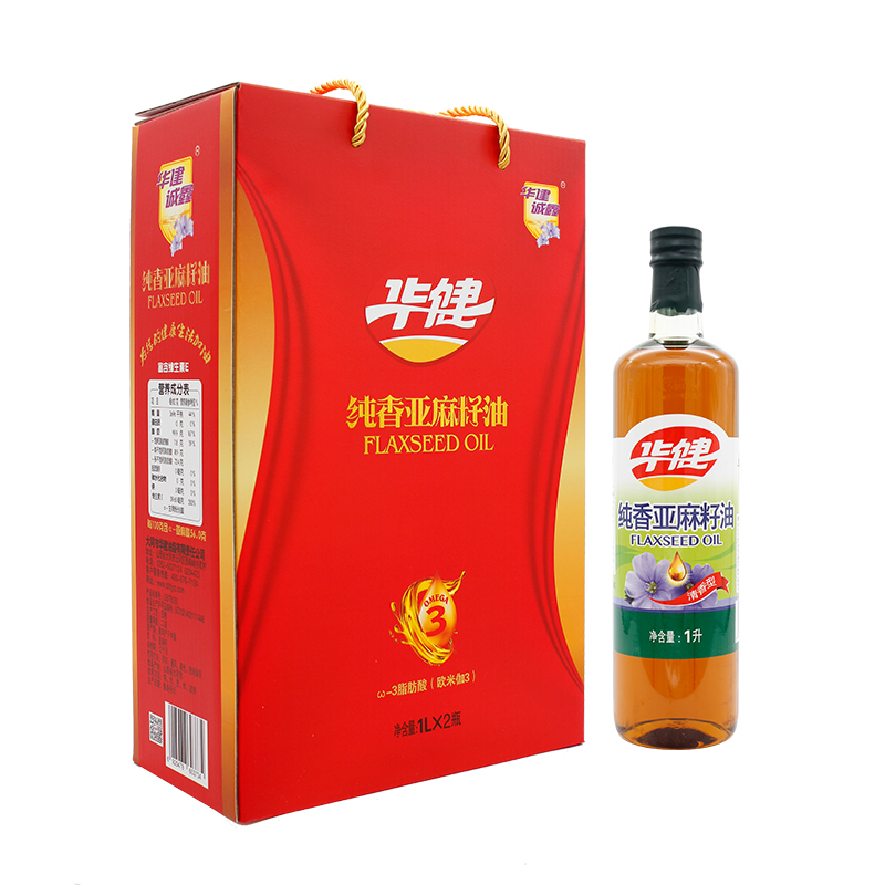 纯香亚麻籽油1Lx2瓶（礼盒）